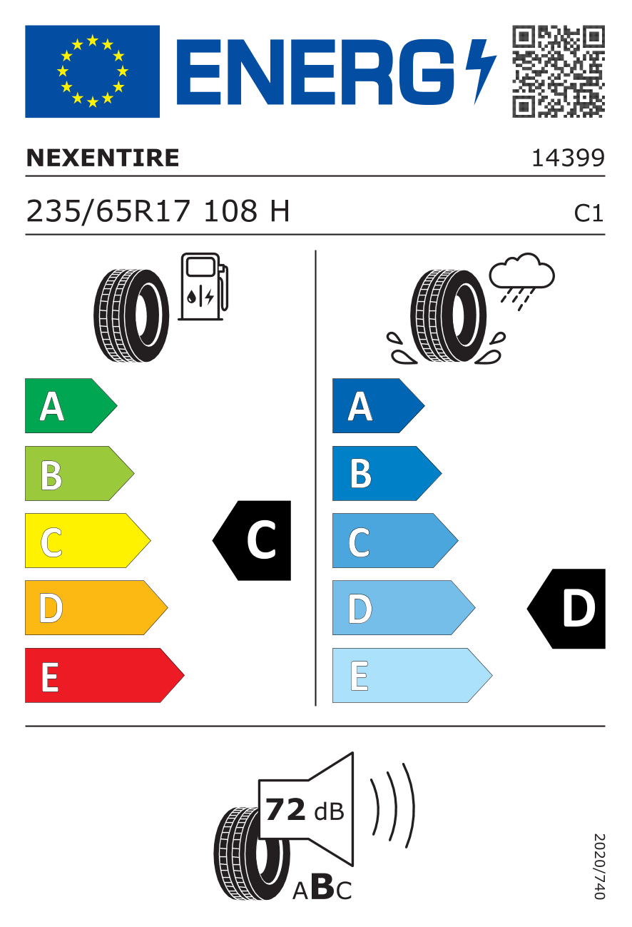 EU-Reifenlabel für NEXEN ROADIAN HTX RH5 235/65 R17 108H