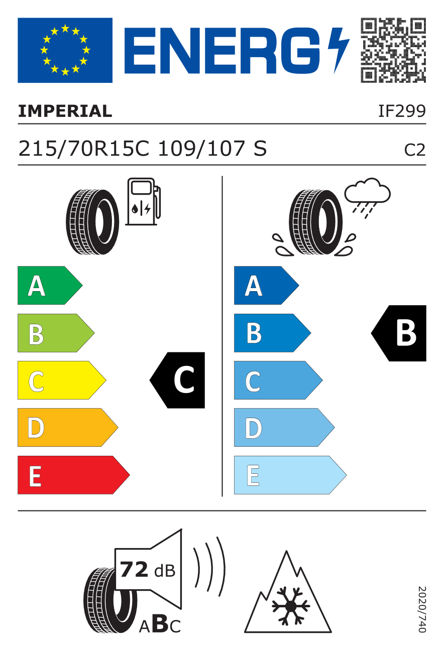 EU-Reifenlabel für IMPERIAL ALLSEASON VAN DRIVER 215/70 R15 109/107S