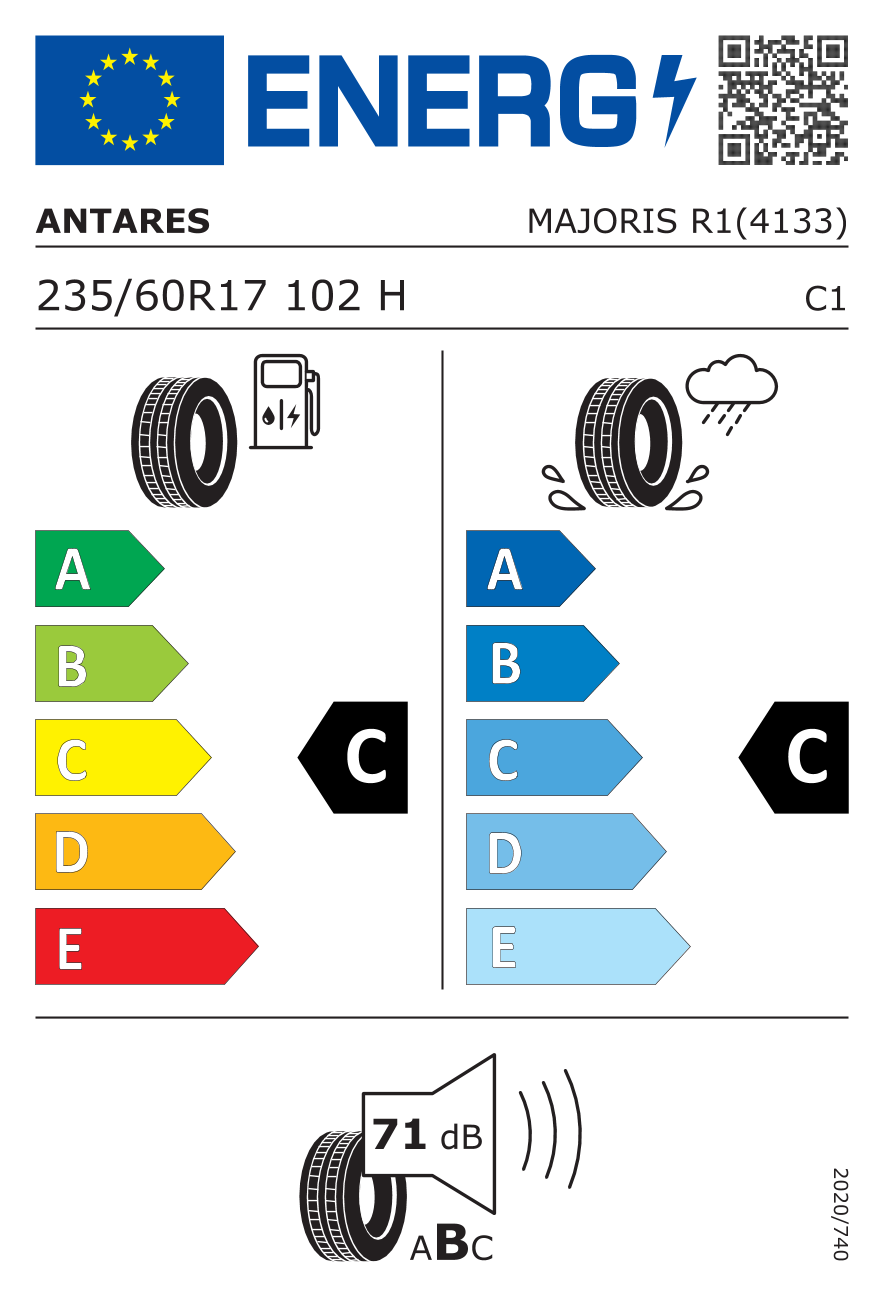 EU-Reifenlabel für ANTARES MAJORIS R1 235/60 R17 102H