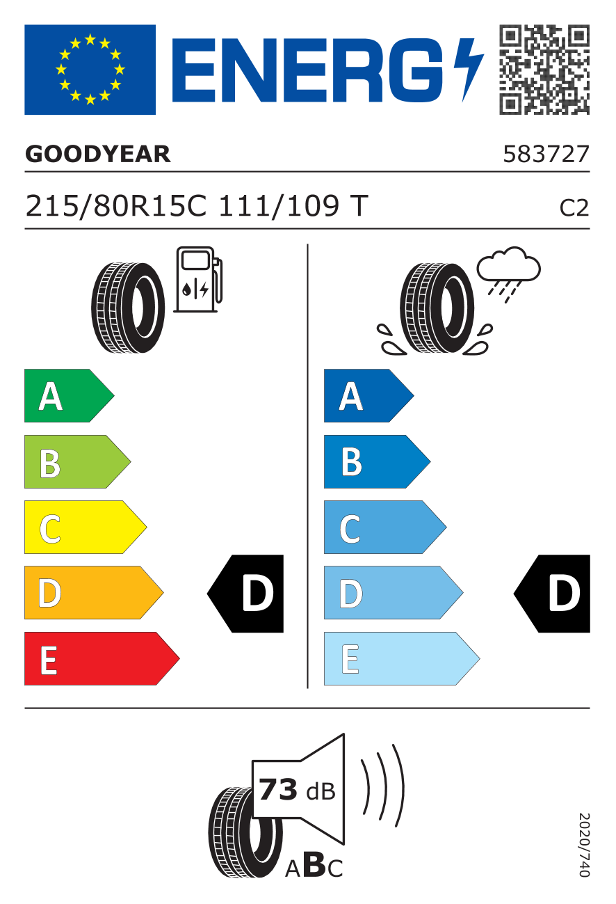 EU-Reifenlabel für GOODYEAR Wrangler AT ADVENTURE 215/80 R15 111/109T