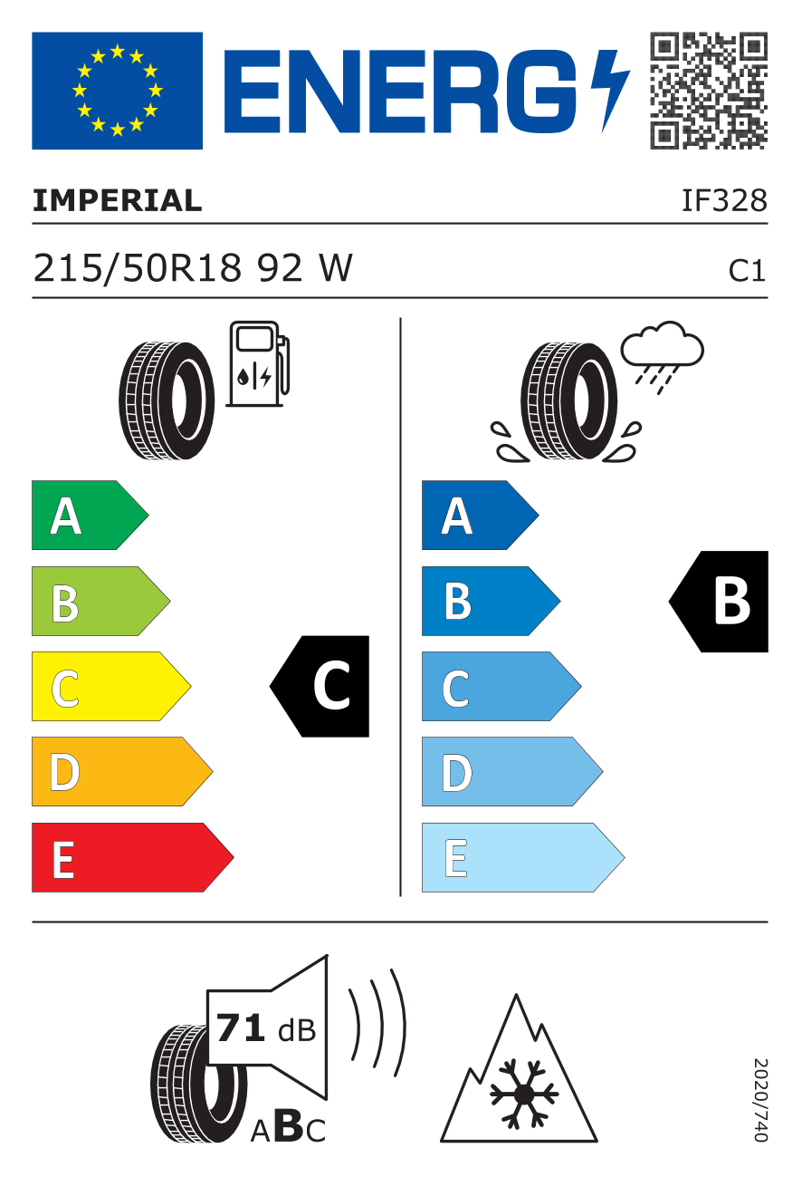 EU-Reifenlabel für IMPERIAL ALLSEASON DRIVER 215/50 R18 92W