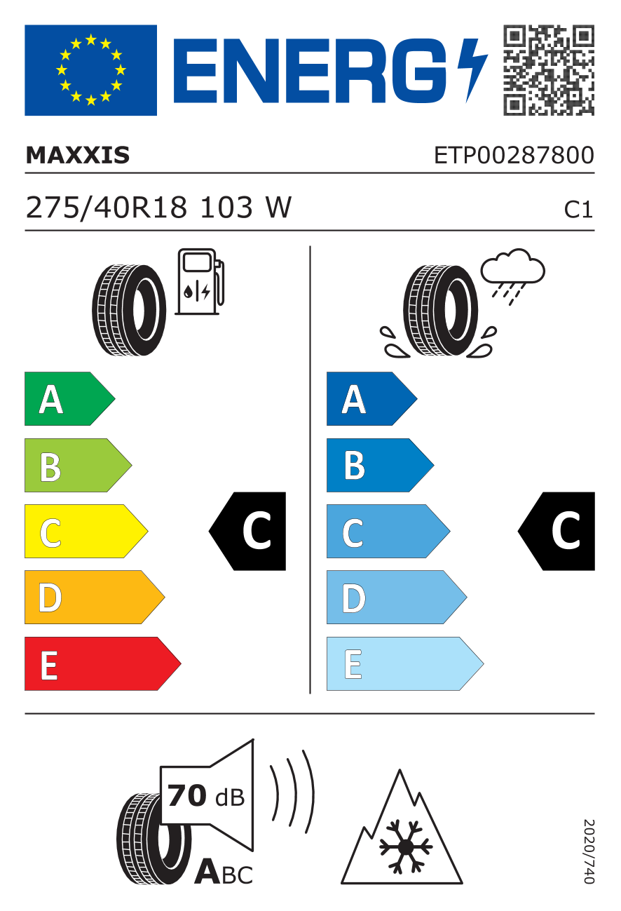 EU-Reifenlabel für MAXXIS AP3 PREMITRA ALLSEASON 275/40 R18 103W