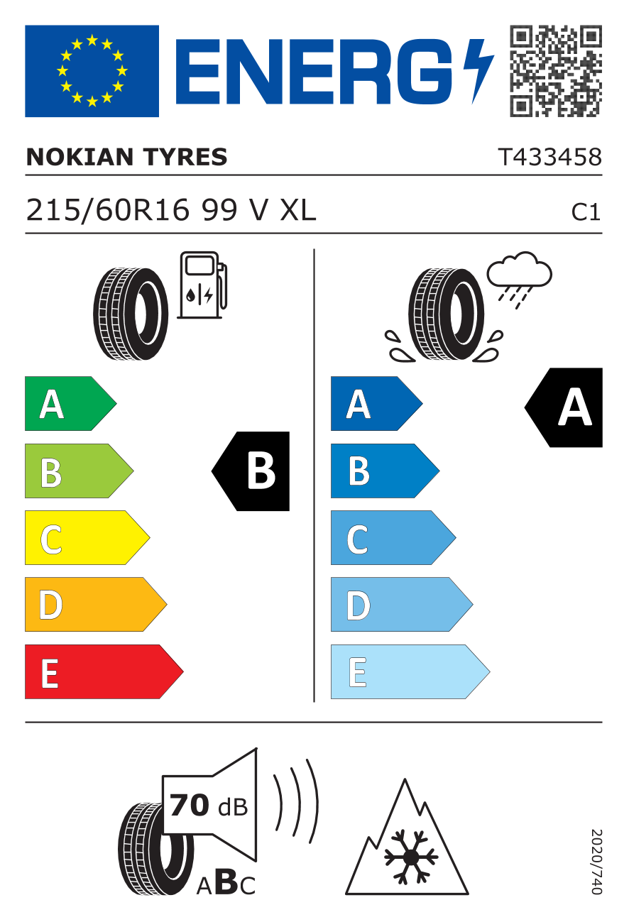 EU-Reifenlabel für NOKIAN SEASONPROOF 2 215/60 R16 99V