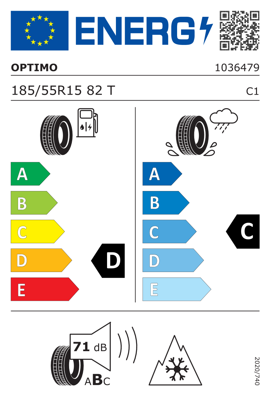 EU-Reifenlabel für OPTIMO OW41 WINTER TOURING 185/55 R15 82T